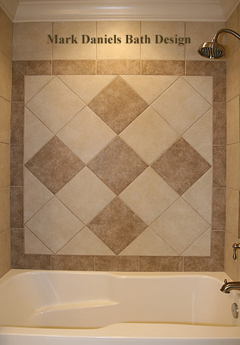 shower diagonal tiled border